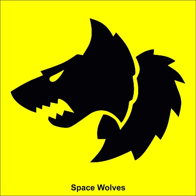 Abzeichen der Space Wolves, auch als Ärmelprint